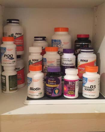 another reviewer showing supplements on organizer shelf