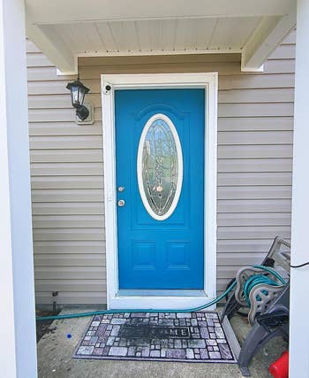 after photo of same reviewer's door, now painted blue