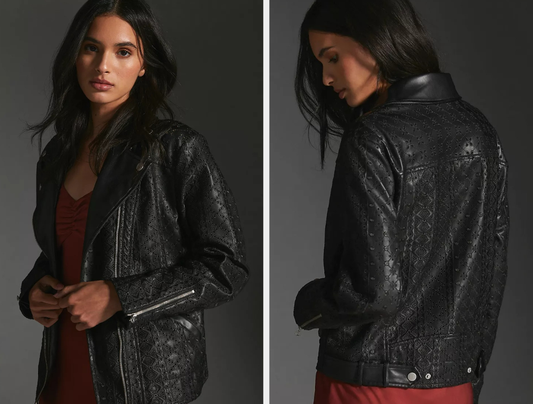 By Anthropologie Faux Leather Moto Jacket