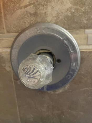 Transparent shower faucet handle with 