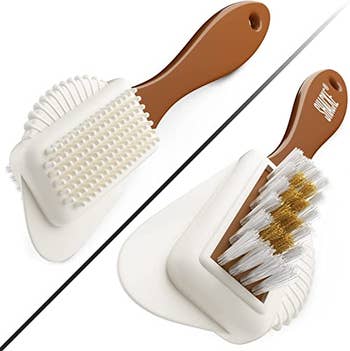 a two sided brush that cleans suede and nubuck leather
