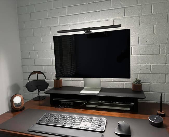 the benq screenbar halo mounted on a monitor
