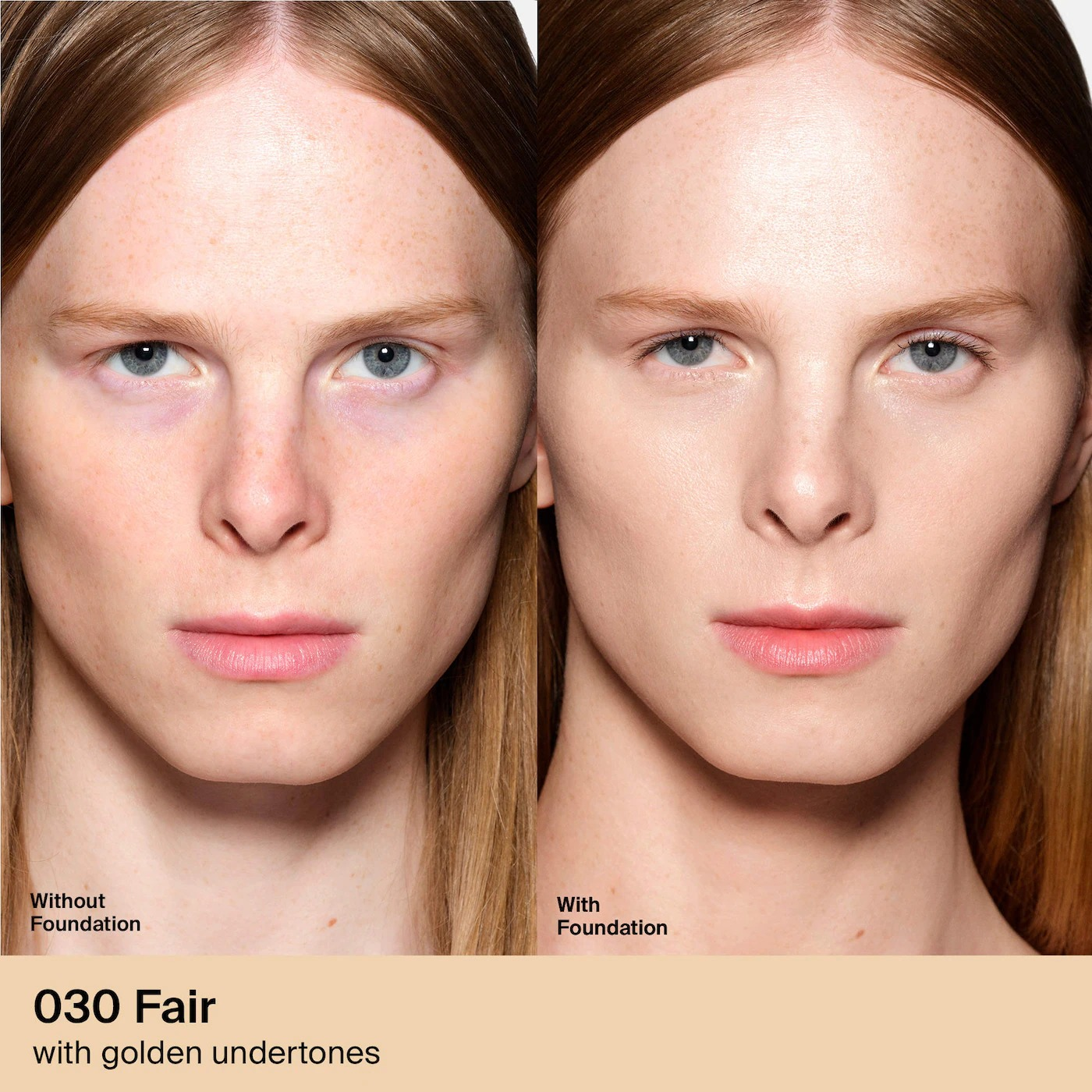 Model earlier  and aft  utilizing Haus Labs foundation