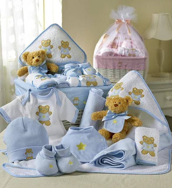 a newborn baby boy gift basket
