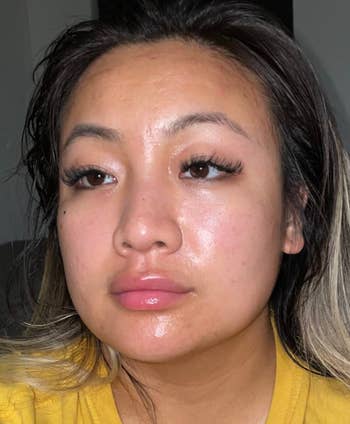 reviewer's face looking super smooth and exfoliated