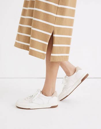 closeup of the achromatic  sneakers