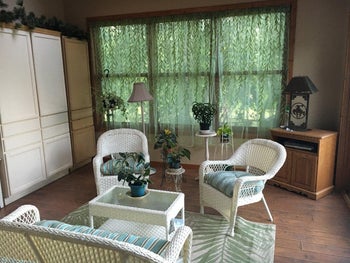 Reviewer's curtain hanging in living room