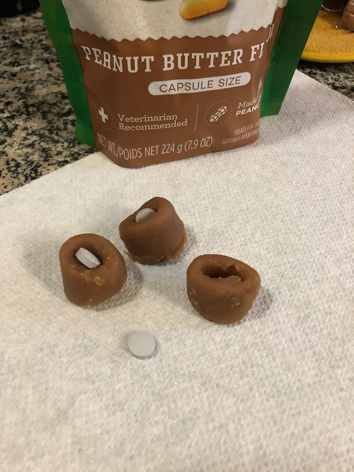 reviewer photograph  of 3  Pill Pockets containing medicine