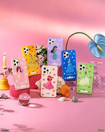six different disney princess phone cases