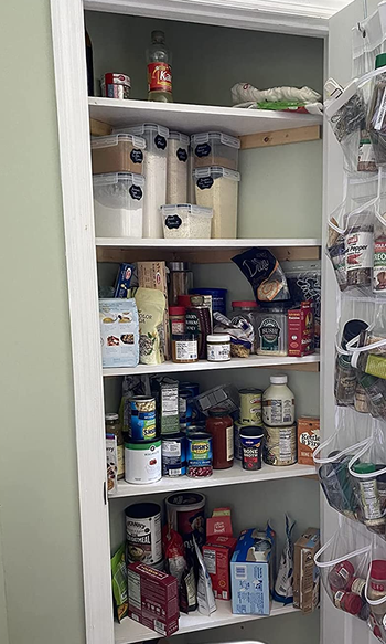 before photo of a messy pantry