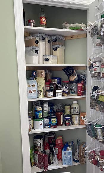 before photo of a messy pantry
