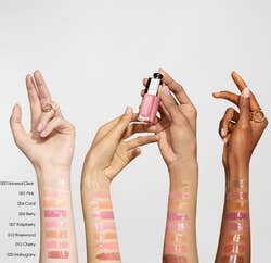 swatches of each shade on four arms