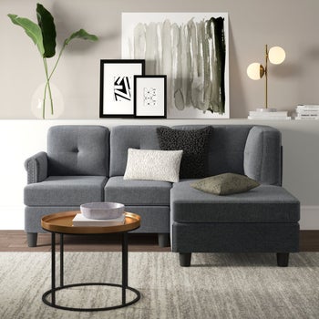 lifestyle photo of gray sectional couch
