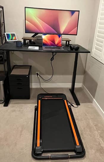 Reviewer's treadmill in front of their desk
