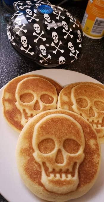 a reviewer's skull pancakes