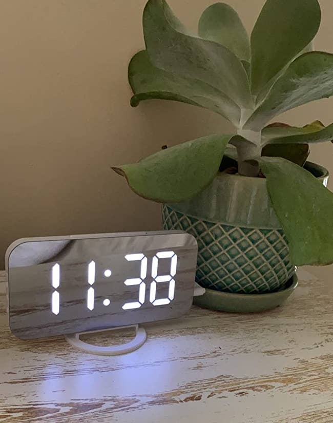 reviewer photo of their alarm clock 