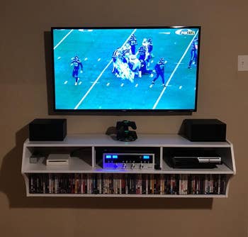 Reviewer image of white TV stand 