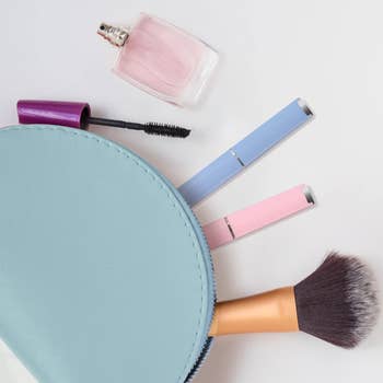 colorful nail files poking retired  of a cosmetic bag