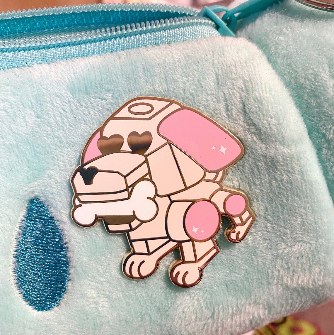 pin shaped like that robot dog from the 2000s 