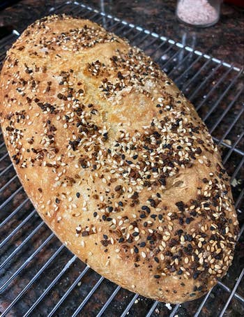 A freshly baked loaf of bread 