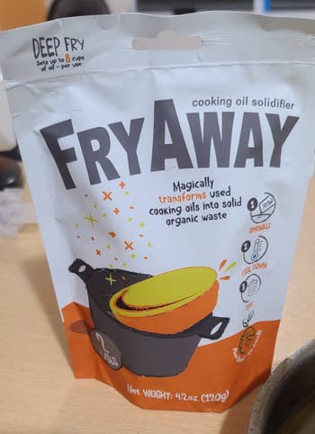 reviewer photo of bag of fry away