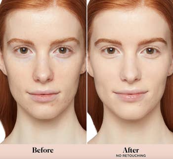 model before and after for the tinted moisturizer