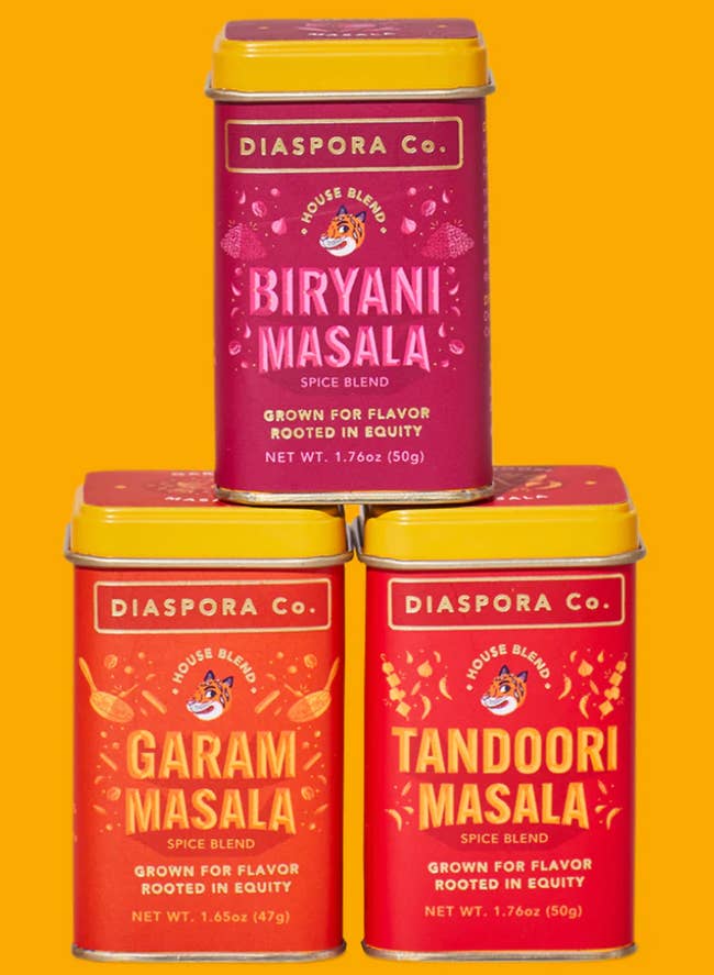 The three different types of Masala in their jars