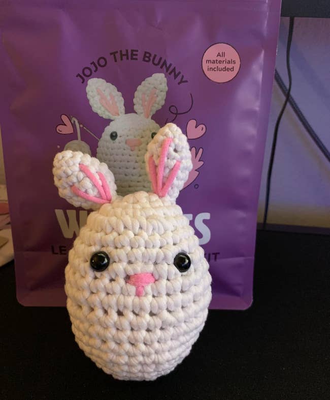 reviewer photo of a bunny made using the woobles kit
