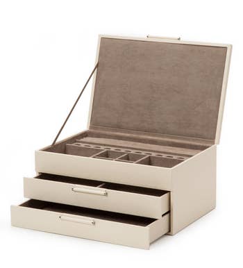 beige colored jewelry box
