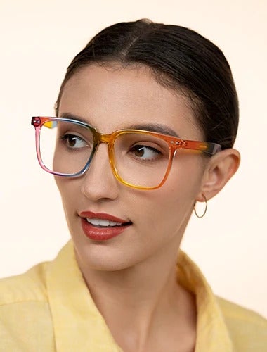a model wearing the frames