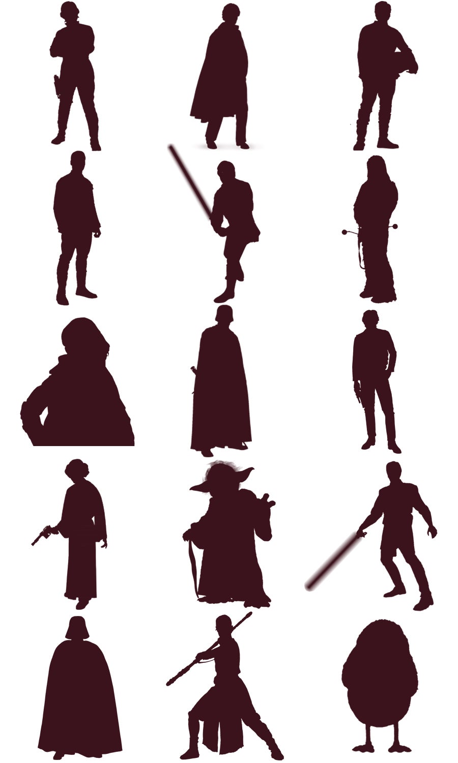 can you identify these star wars characters by just their silhouette