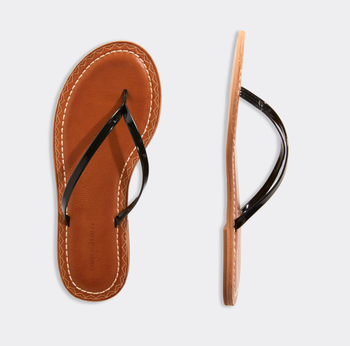 the flip flops in the black color