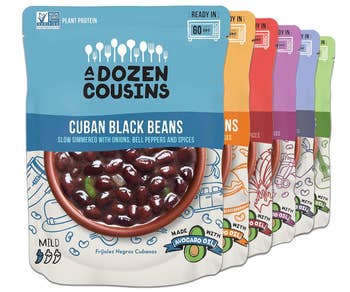 Six pack of a variety of flavors of beans 