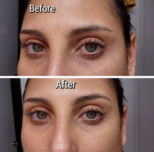 reviewer before and after for the brow glue