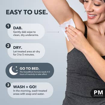 model applying underarm product