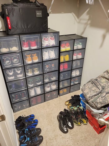 reviewer photo of sneaker in boxes