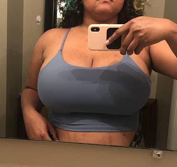 reviewer with 38G chest wearing the top