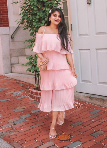 Reviewer image of pink dress