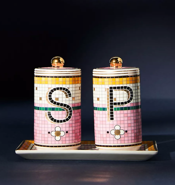 tiled salt and pepper shakers 