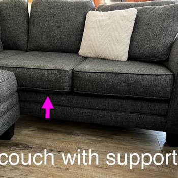 reviewer's same sofa with the cushion support