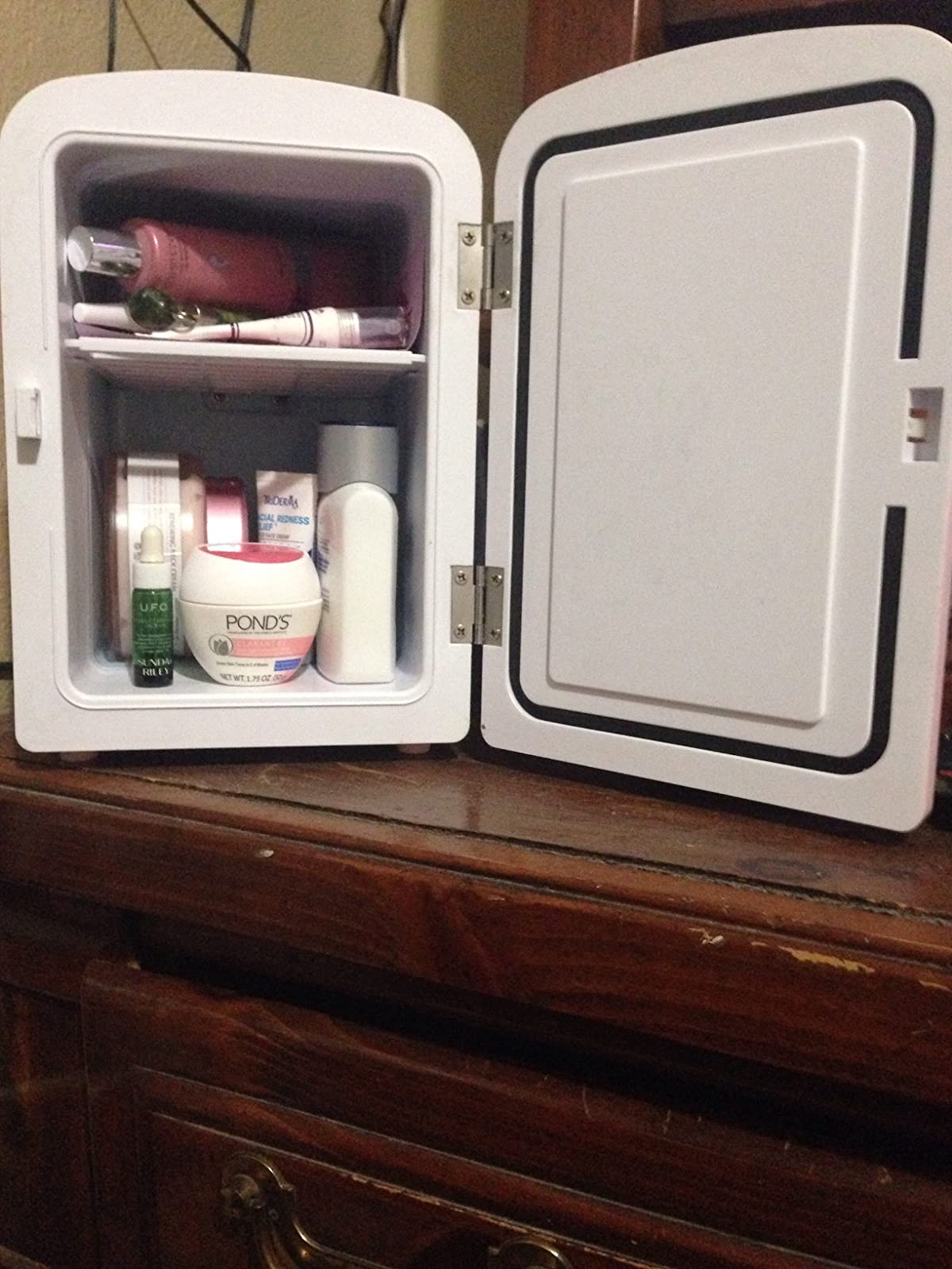 vintage skincare fridge