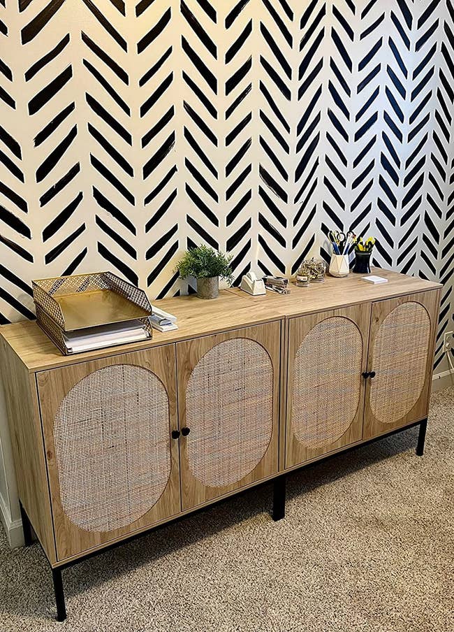 reviewer image of two rattan sideboards side by side