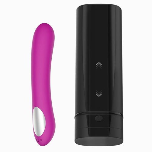 Pink G-spot vibrator and black sleeve