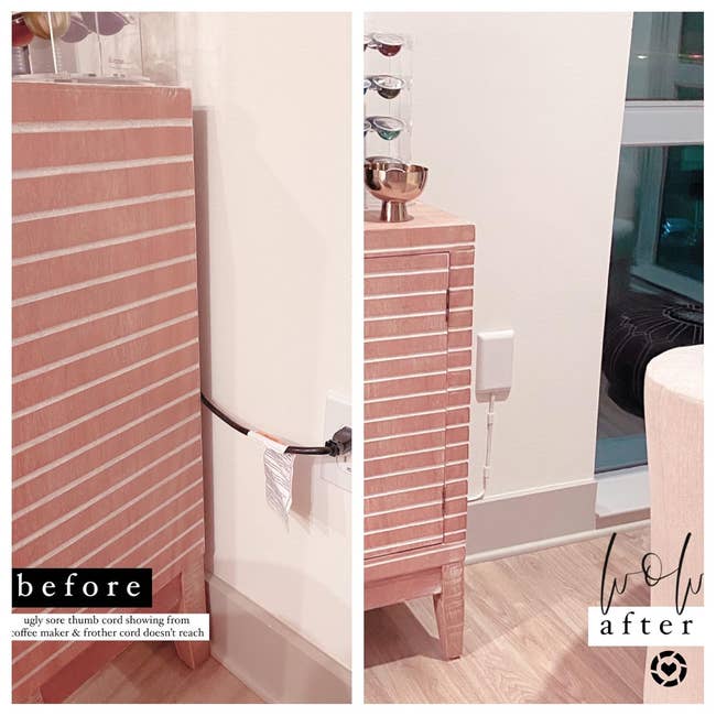 concealed cord for tidy appearance