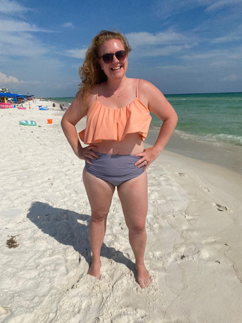 reviewer wearing the same bikini set