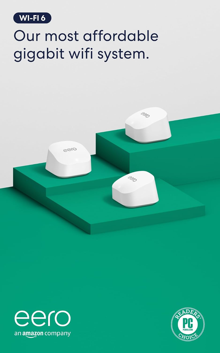 Eero Wi-Fi 6 mesh router strategy   connected  show  platform, labeled 