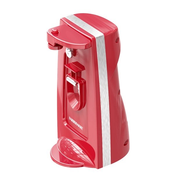 A red electric can opener