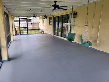 The same patio with the floors repainted