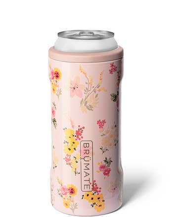 pink floral can cooler