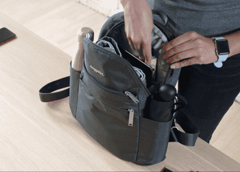 gif of someone packing up the backpack